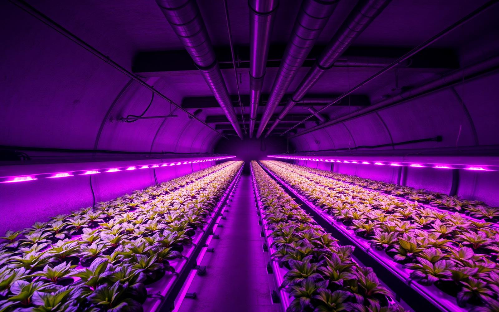Hydroponic farming inside a bunker